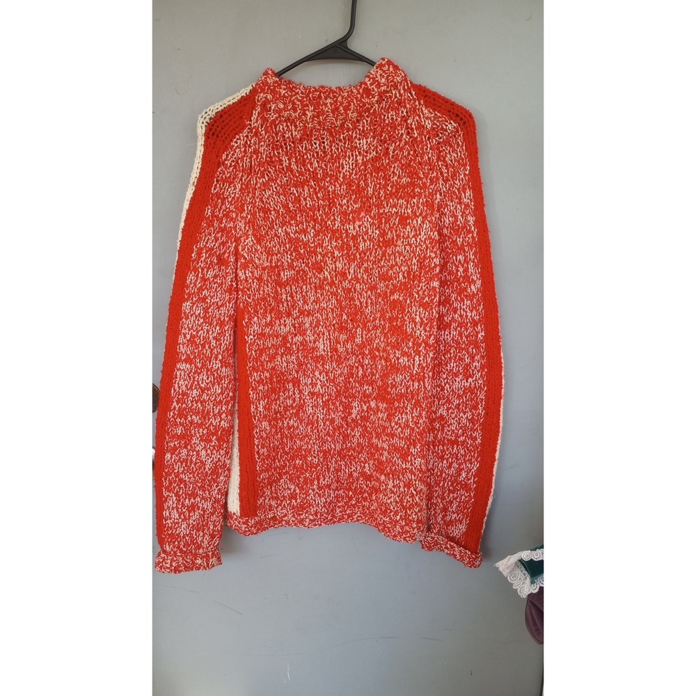 60s Vintage Lane Bryant Wool Sweater Made in‎ Italy Orange Red L